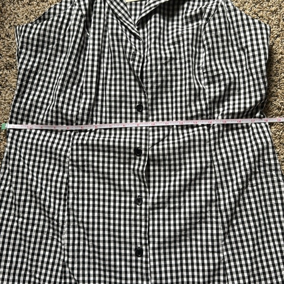 The Lapel Plaid Sleeveless Cotton Pocket Mini Dress - Picture 5 of 8